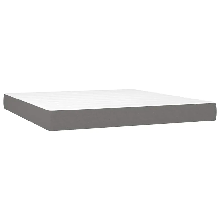 Sommier à lattes de lit avec matelas Gris foncé 180x200cm Tissu - 5