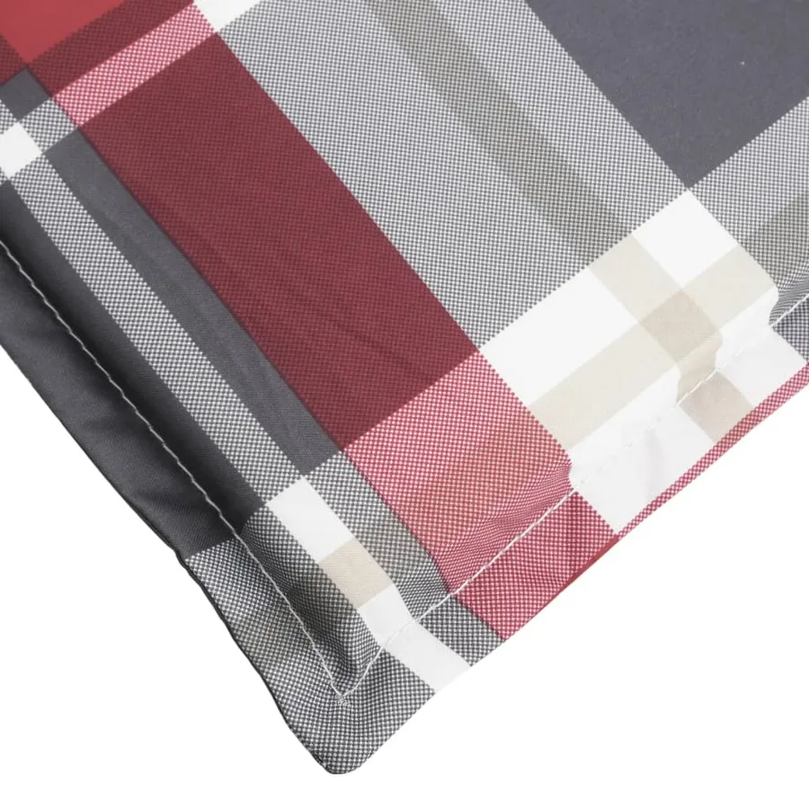 Coussin de chaise longue à carreaux rouge 200x50x3 cm - 6