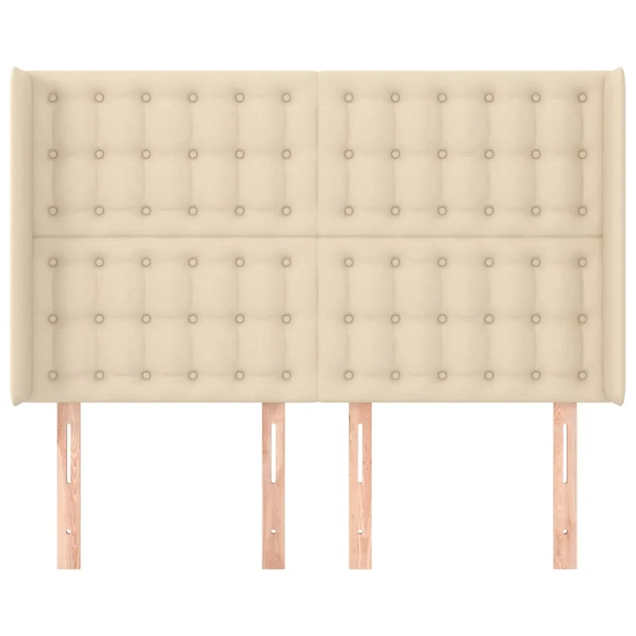 Tête de lit avec oreilles Crème 147x16x118/128 cm Tissu - 3