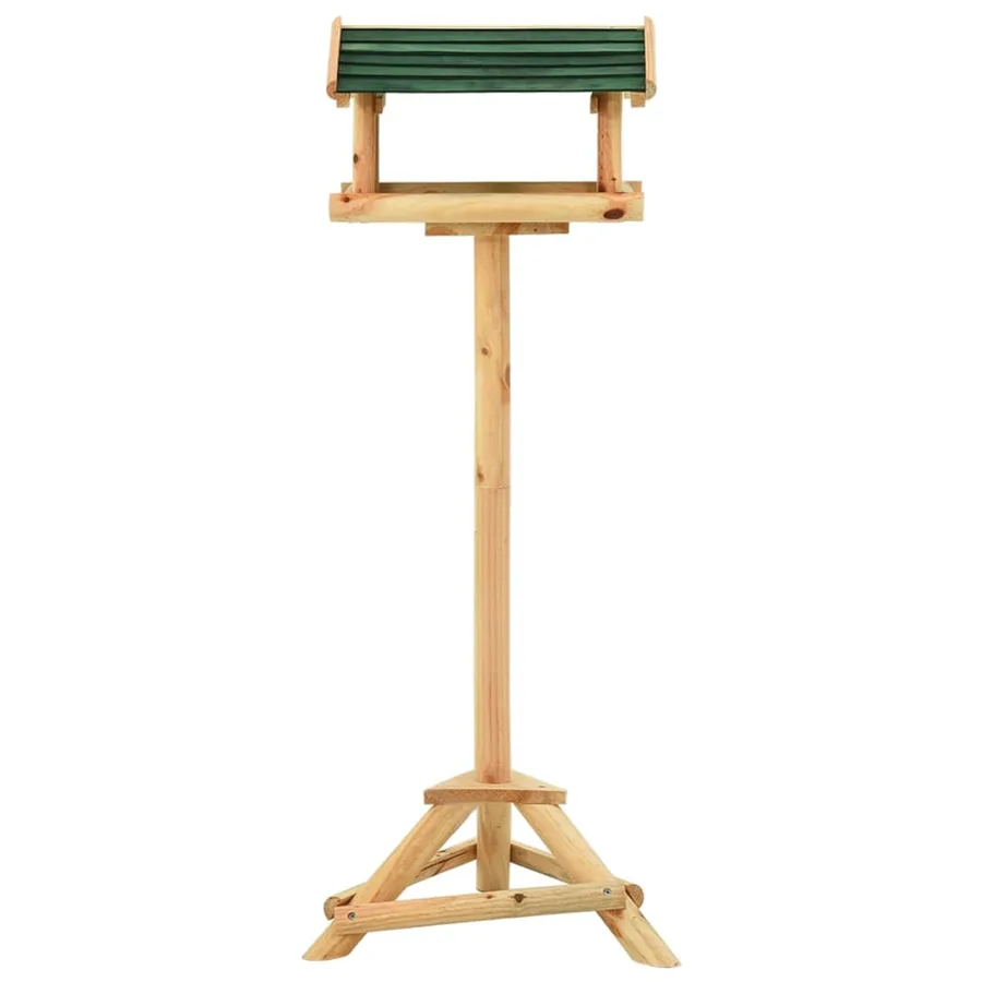 Mangeoire à oiseaux et support 37x28x100cm Bois de sapin massif - 2
