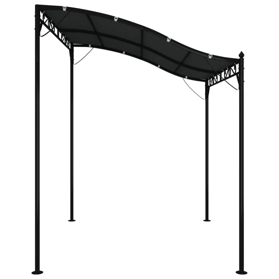 Auvent anthracite 2x2,3 m 180 g/m² tissu et acier - 4