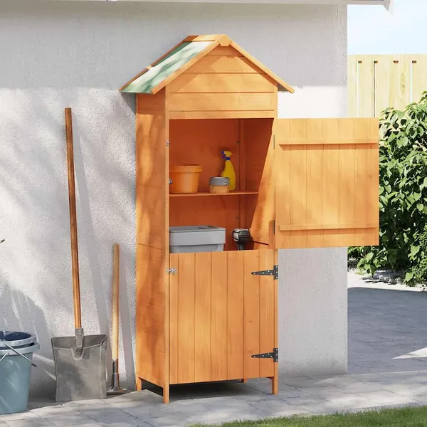 Armoire de rangement de jardin Marron 42,5x64x190 cm