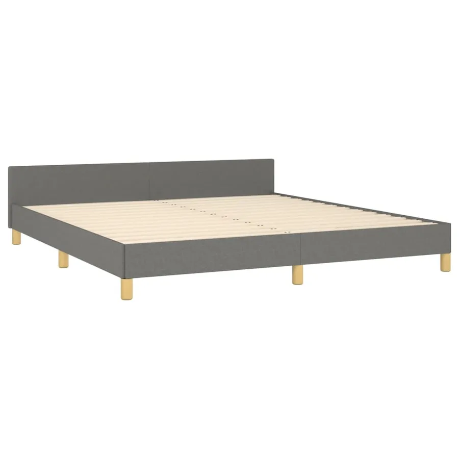 Cadre de lit sans matelas gris foncé 180x200 cm tissu - 5