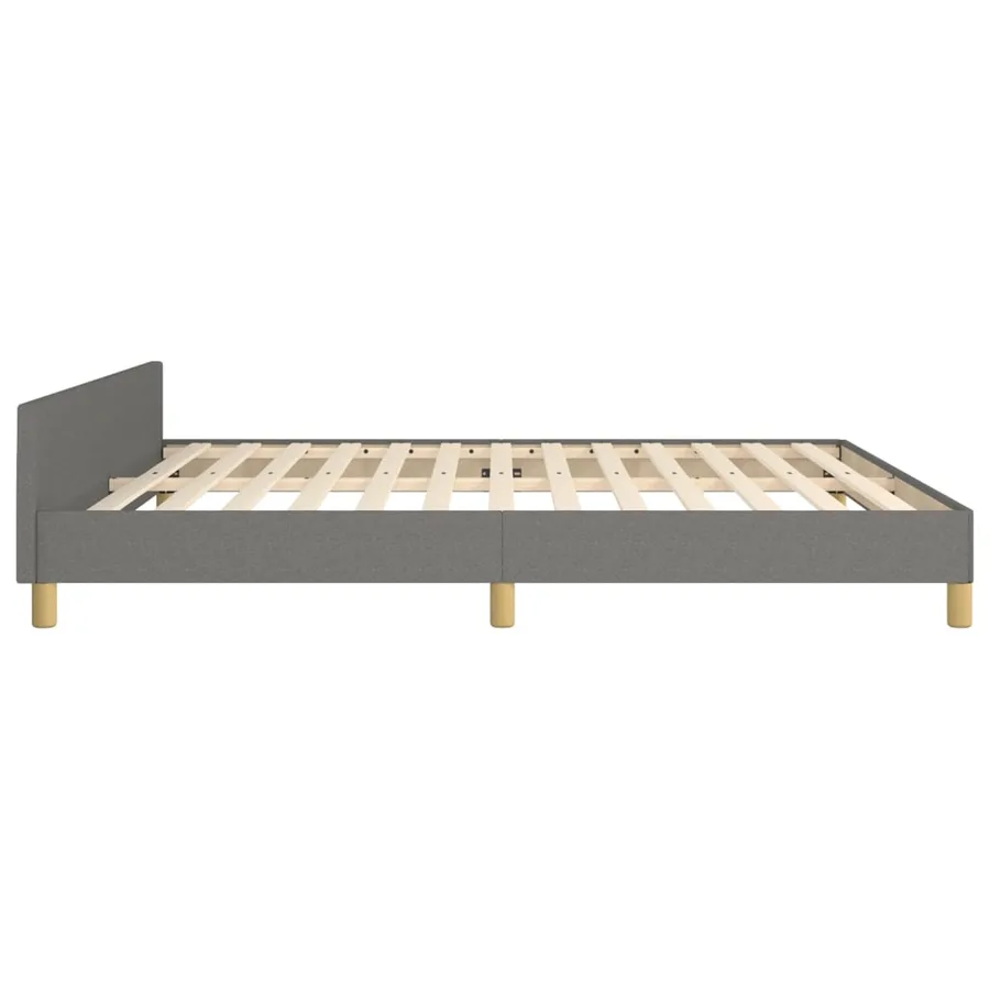 Cadre de lit sans matelas gris foncé 180x200 cm tissu - 7
