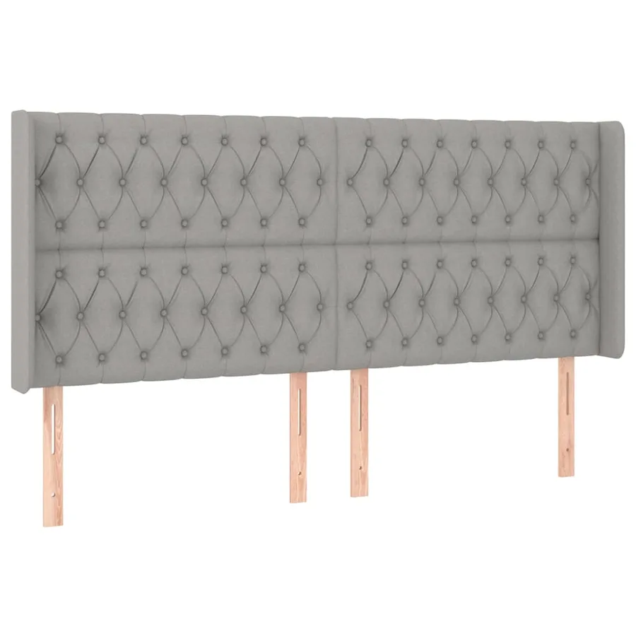 Tête de lit à LED Gris clair 203x16x118/128 cm Tissu - 3