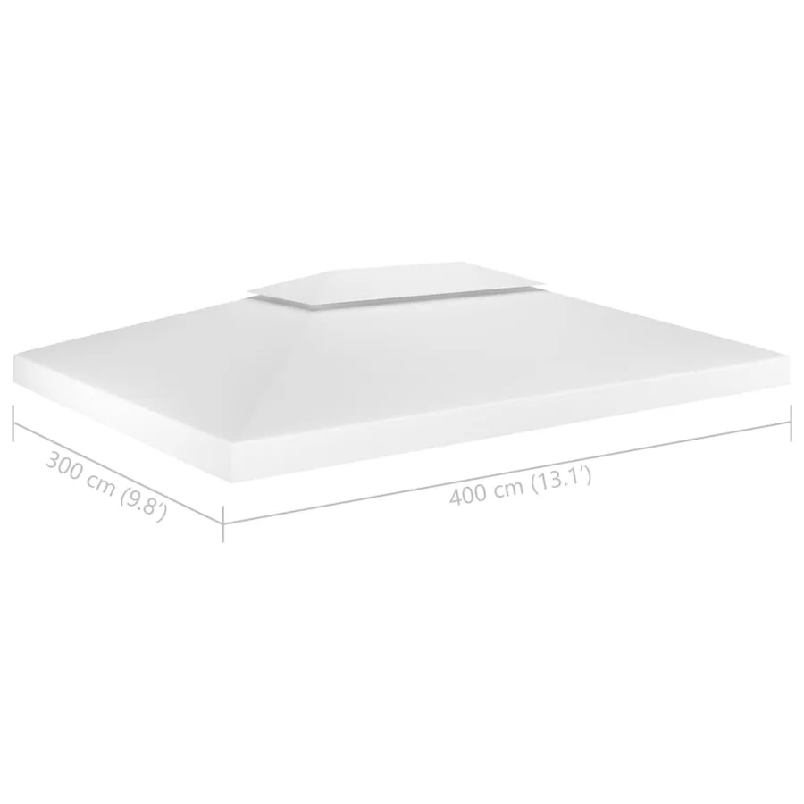Toile de toit de belvédère 2 niveaux 310 g/m² 4x3 m Blanc - 8