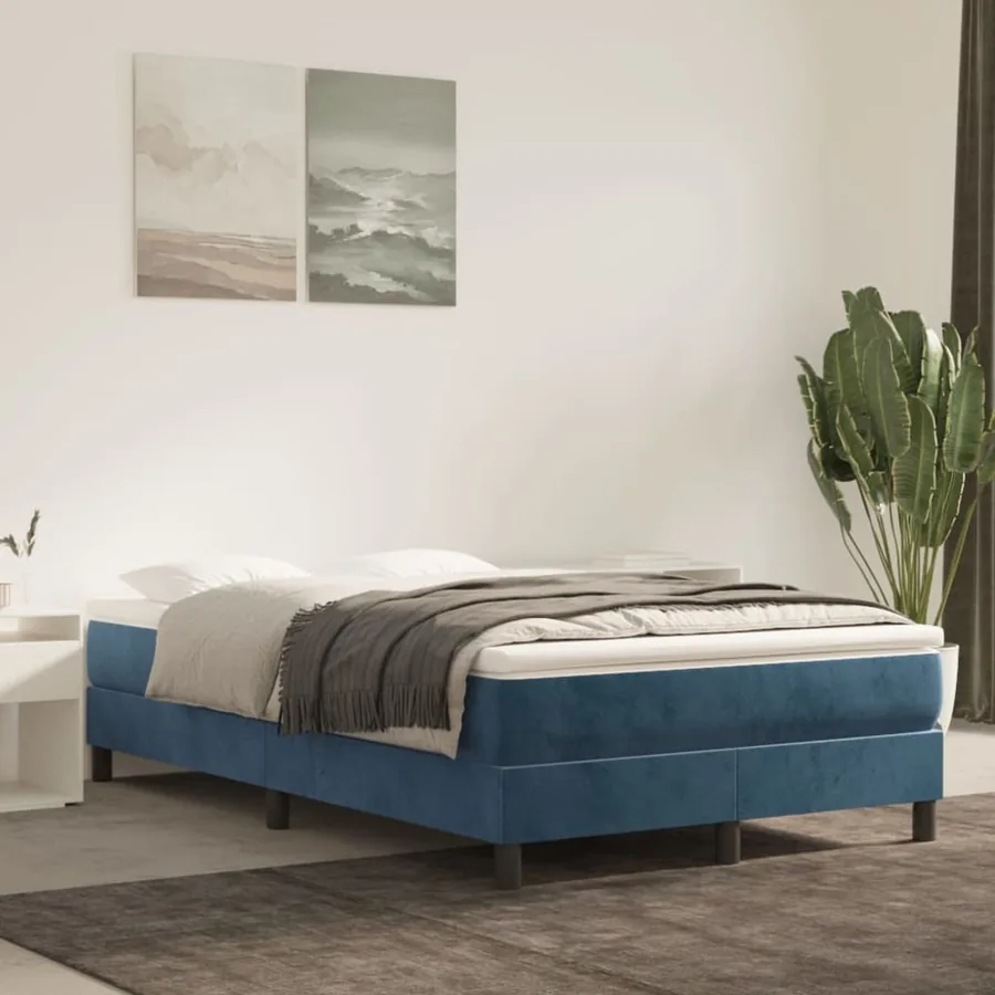 Matelas de lit à ressorts ensachés fermeté moyenne Bleu foncé 120x200x20 cm