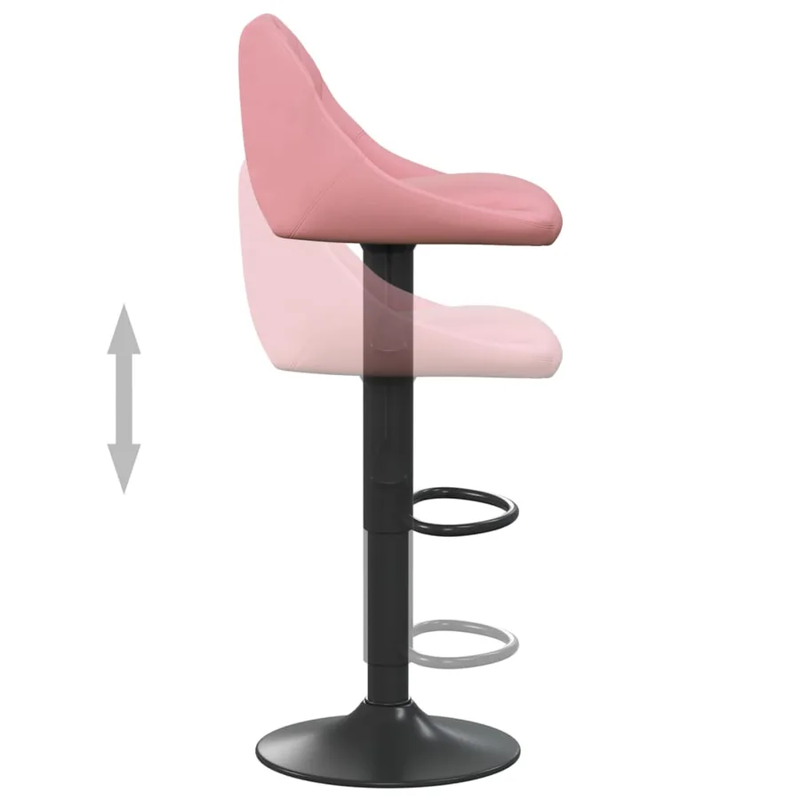 Tabourets de bar lot de 2 rose velours - 7