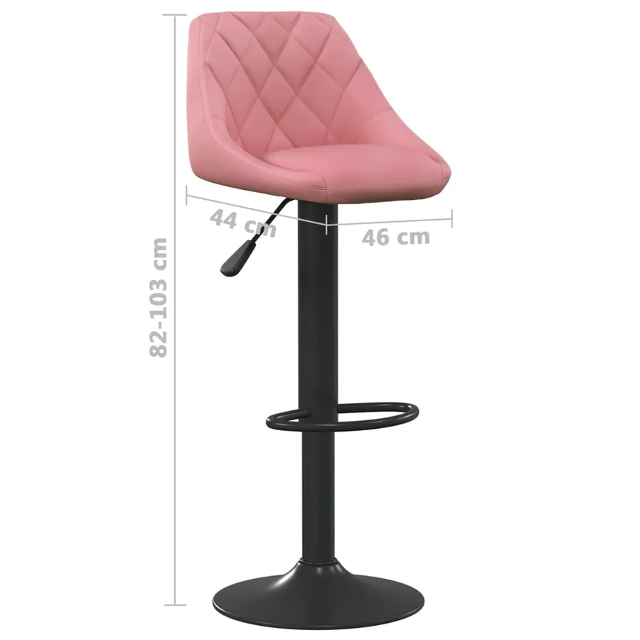 Tabourets de bar lot de 2 rose velours - 9