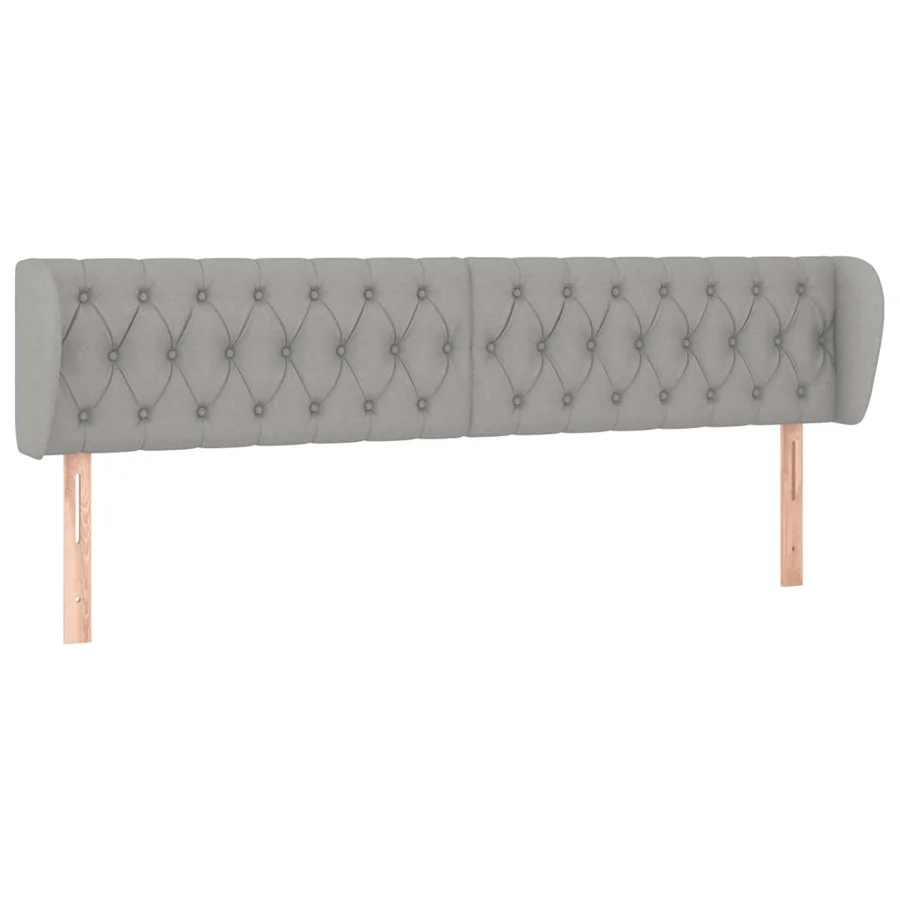 Tête de lit avec oreilles Gris clair 203x23x78/88 cm Tissu - 2