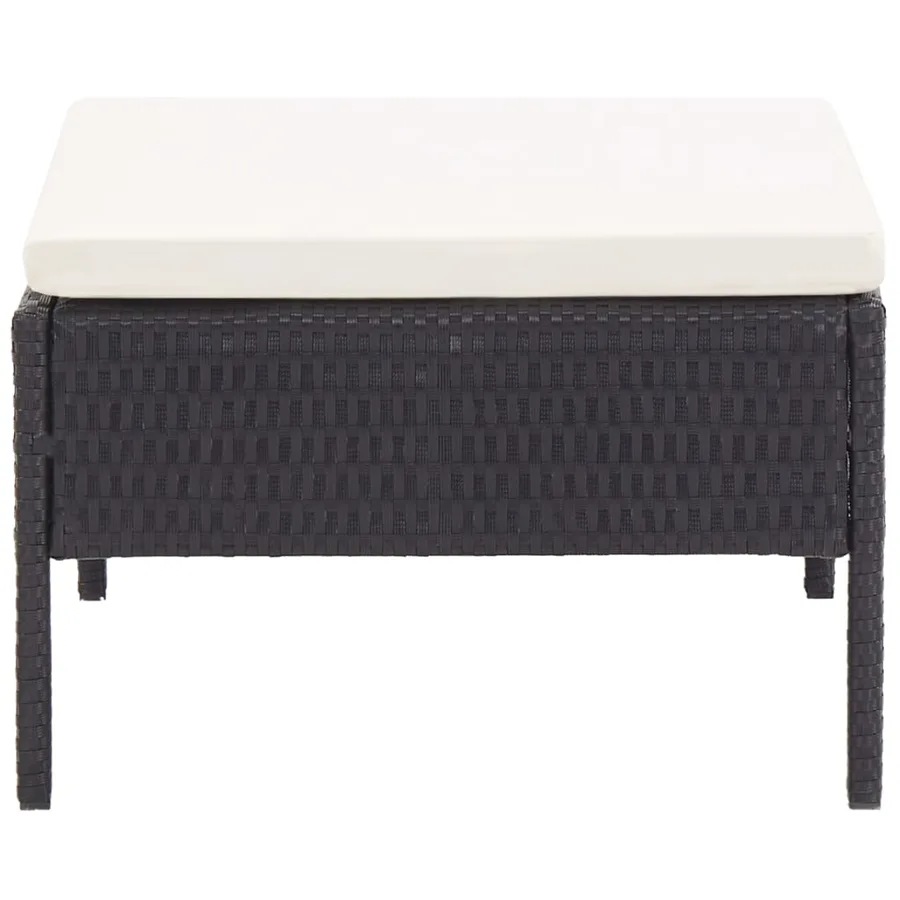 Salon de jardin 6 pcs avec coussins résine tressée noir - 12