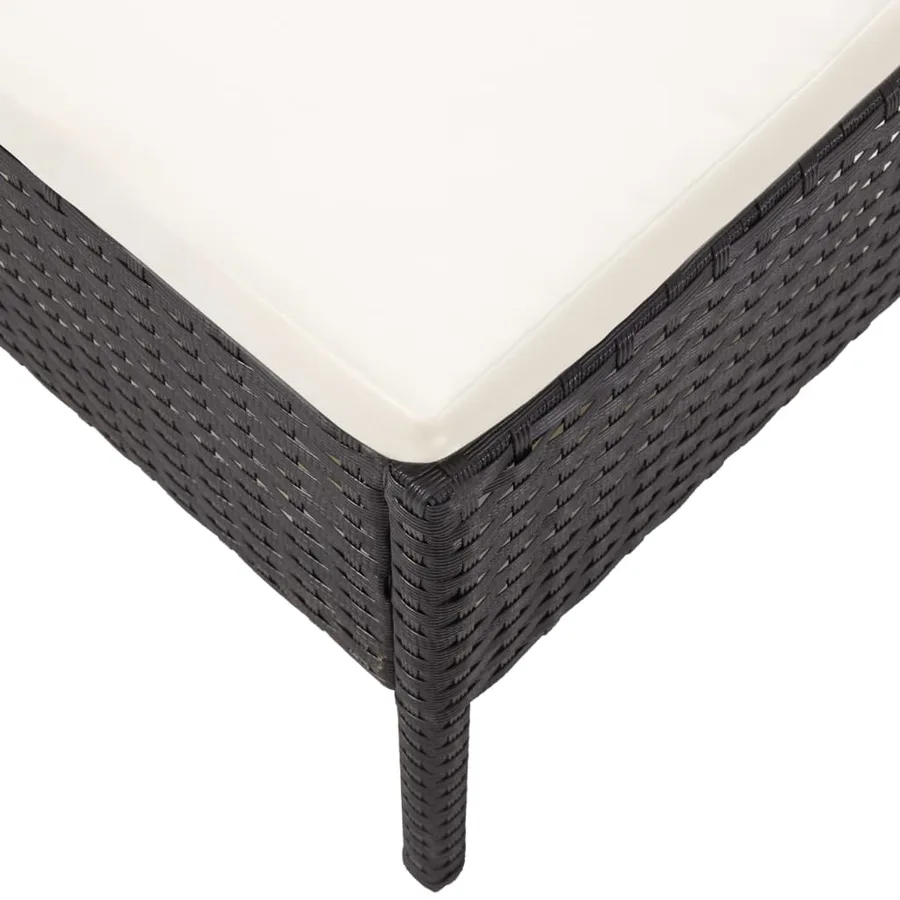 Salon de jardin 6 pcs avec coussins résine tressée noir - 13