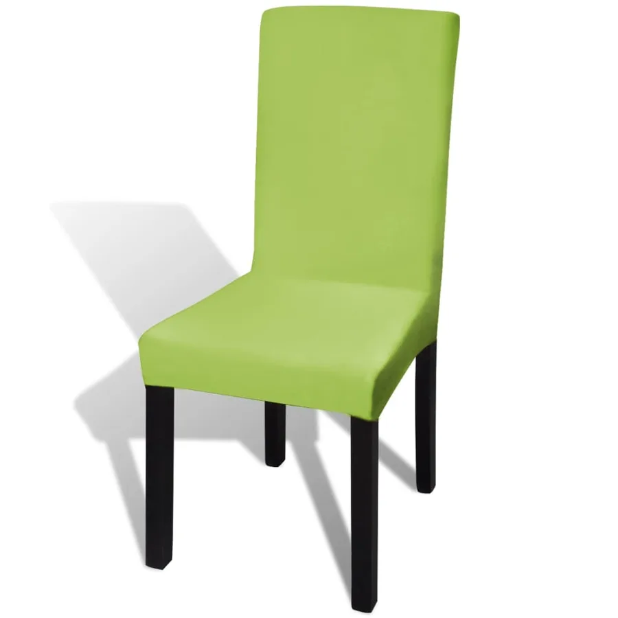 Housse de chaise droite extensible 4 pcs vert - 2