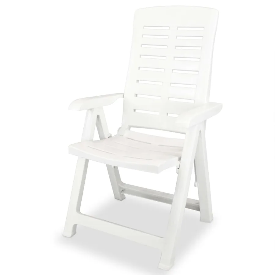Chaises inclinables de jardin lot de 6 Plastique Blanc - 3