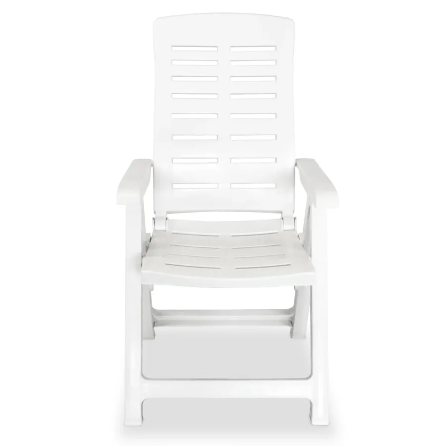 Chaises inclinables de jardin lot de 6 Plastique Blanc - 4