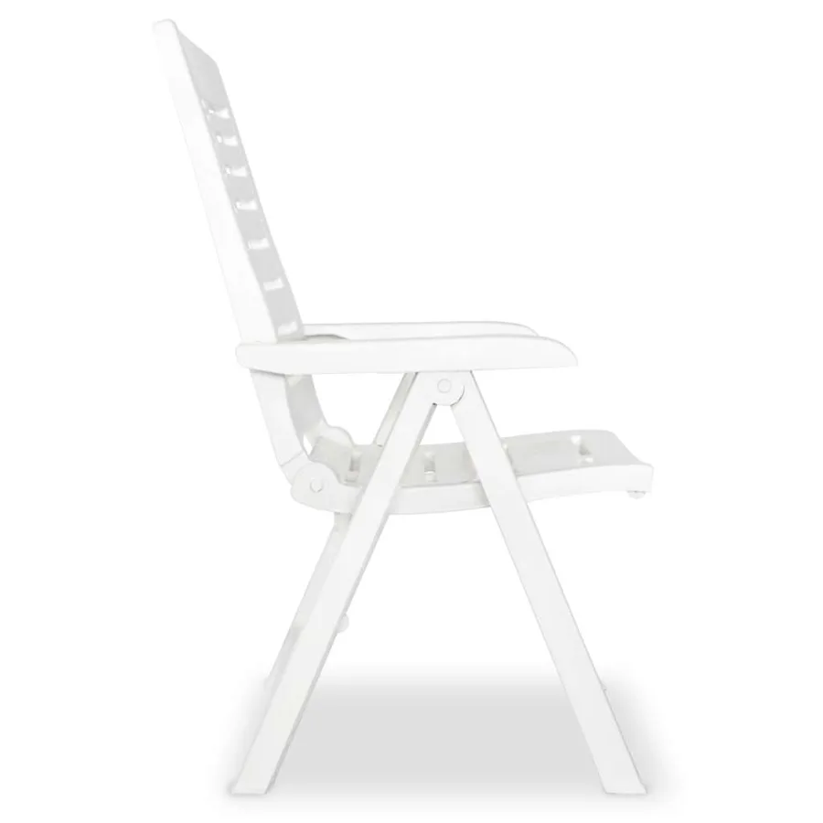 Chaises inclinables de jardin lot de 6 Plastique Blanc - 5