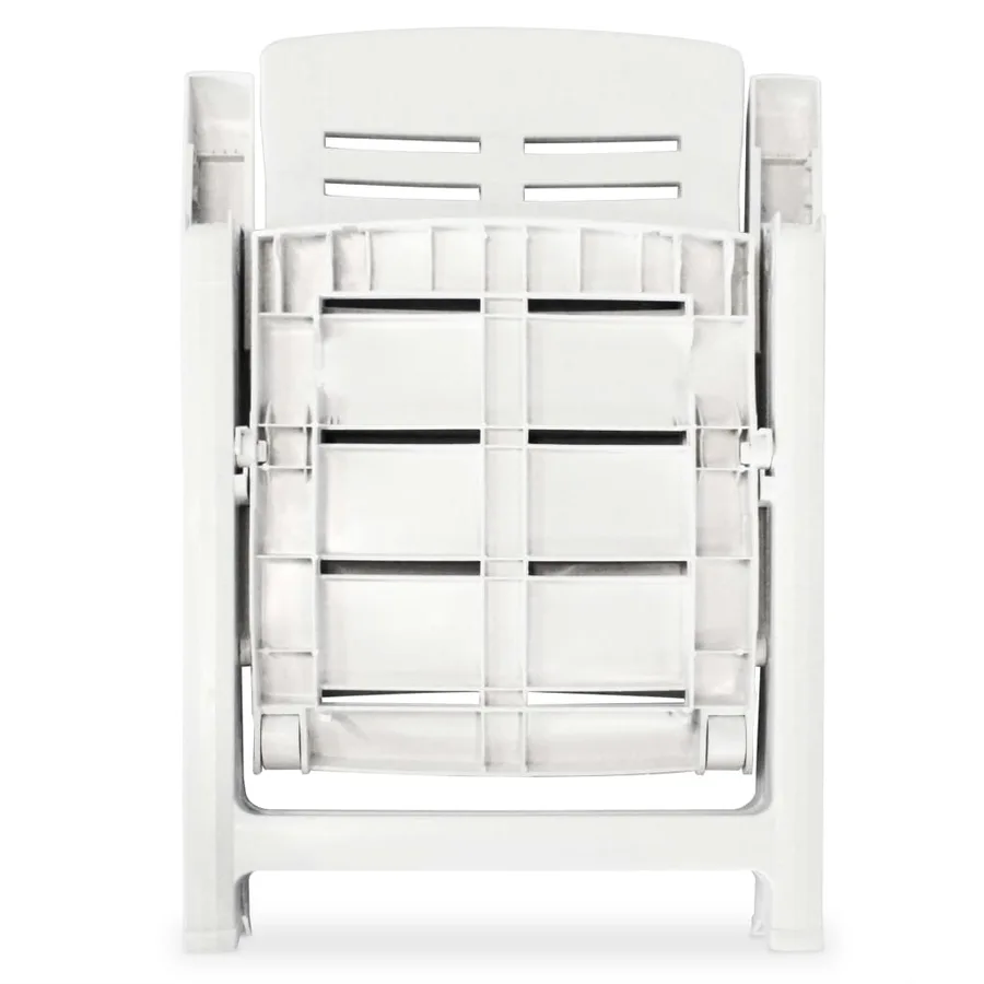 Chaises inclinables de jardin lot de 6 Plastique Blanc - 6