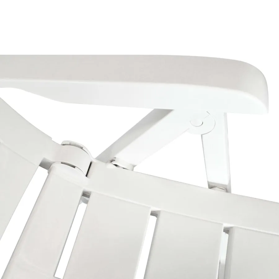 Chaises inclinables de jardin lot de 6 Plastique Blanc - 7