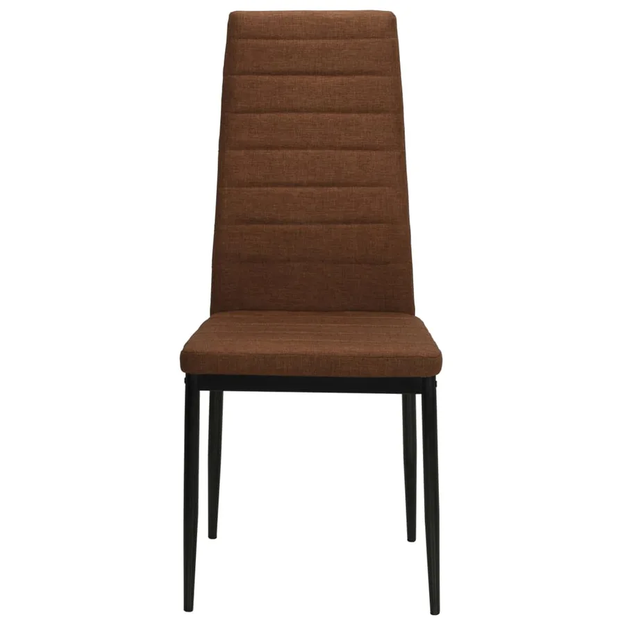 Chaises à manger lot de 4 marron tissu - 3