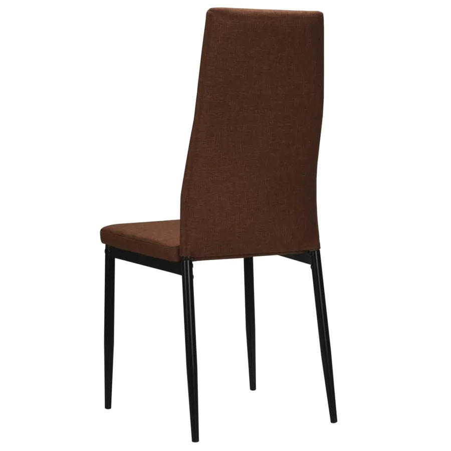Chaises à manger lot de 4 marron tissu - 5