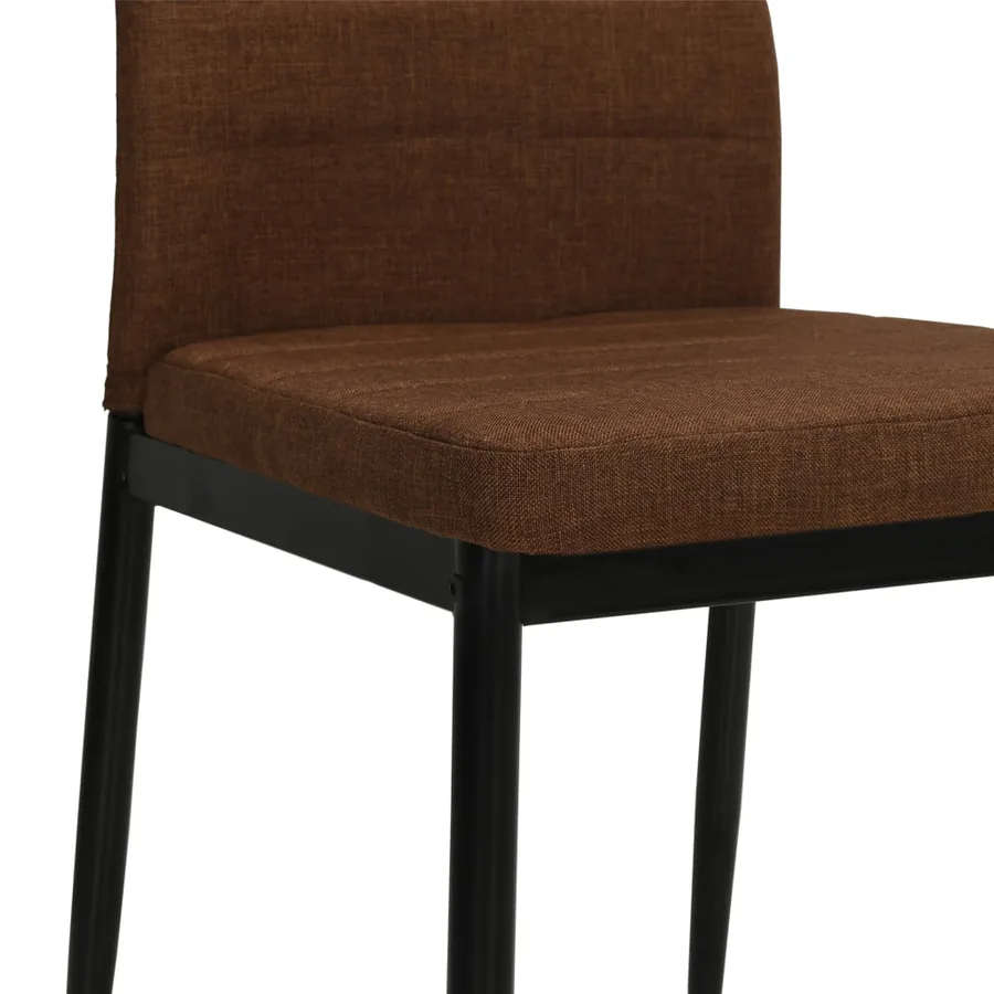 Chaises à manger lot de 4 marron tissu - 6