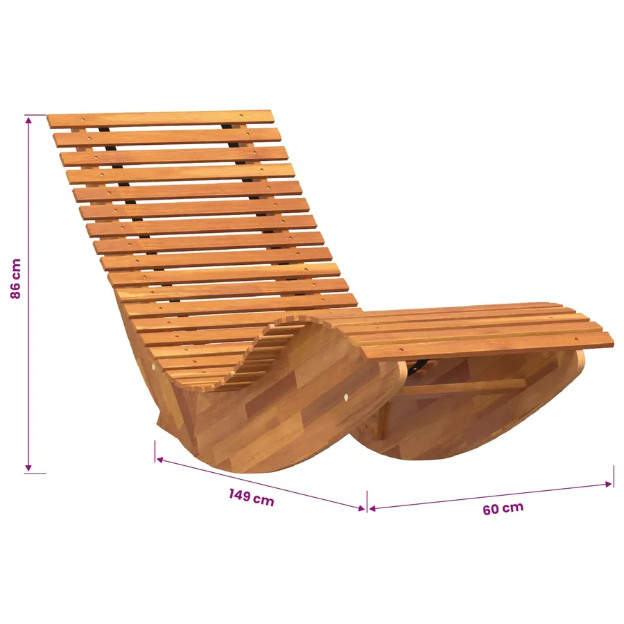 Chaises longues basculantes lot de 2 bois d'acacia - 11