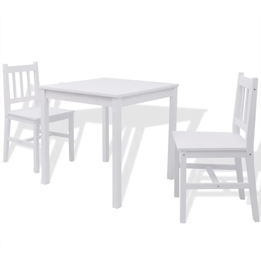 Ensemble de salle à manger trois pièces Pinède Blanc - 2