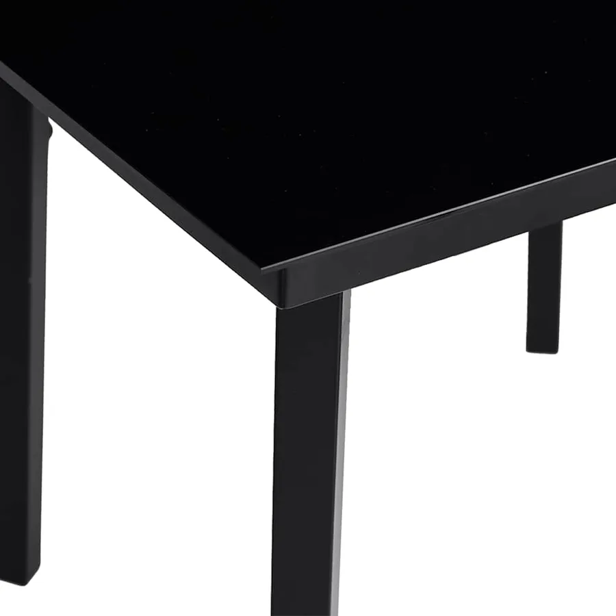Table à dîner de jardin Noir 80x80x74 cm Acier et verre - 8