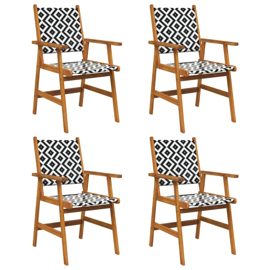 Chaises de jardin 4 pcs en bois d'acacia massif - 2