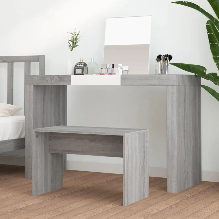 Tabouret de toilette Sonoma gris 70x35x45 cm Bois d'ingénierie - 3