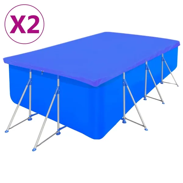 Couvertures de piscine 2 pcs PE Rectangulaire 90 g/m² 400x207cm