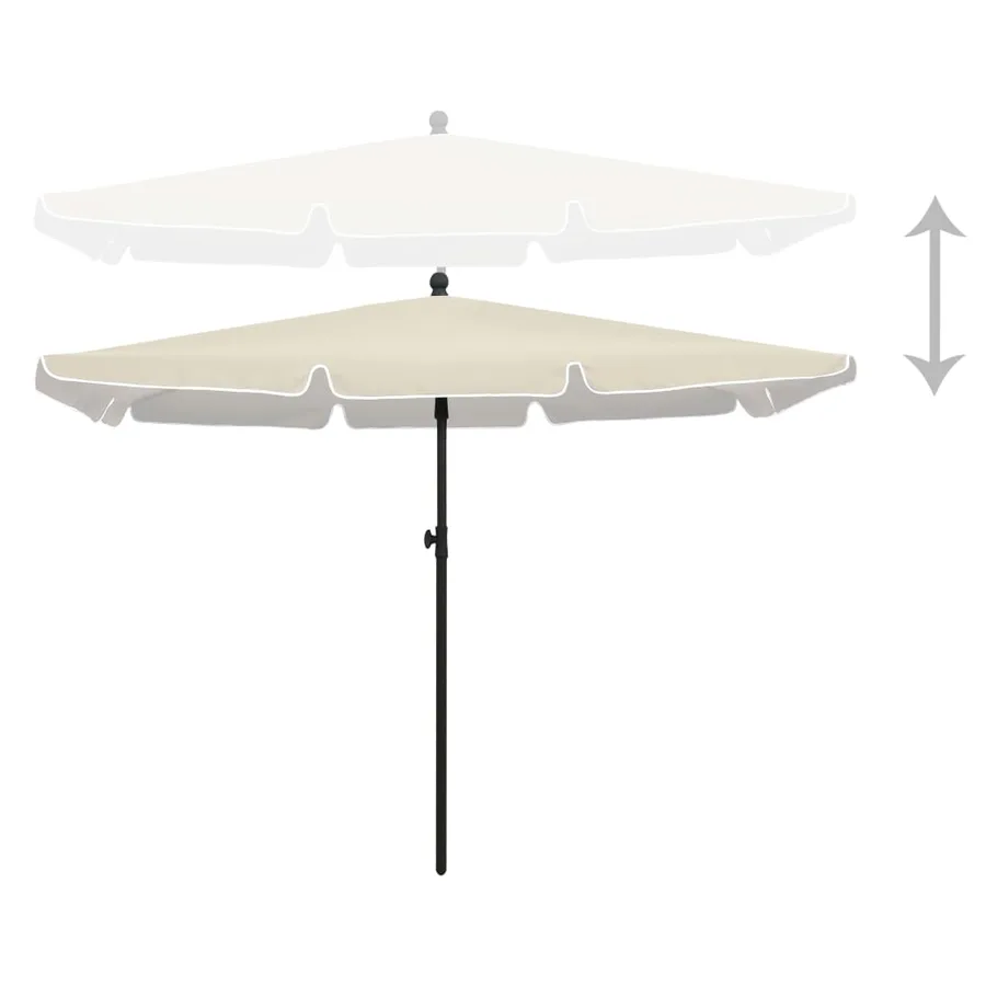 Parasol de jardin avec mât 210x140 cm Sable - 3