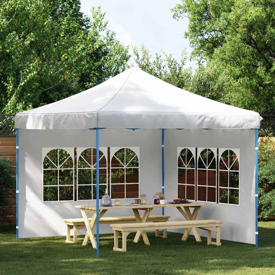 Paroi de tente de réception 2 pcs avec fenêtre PE Blanc