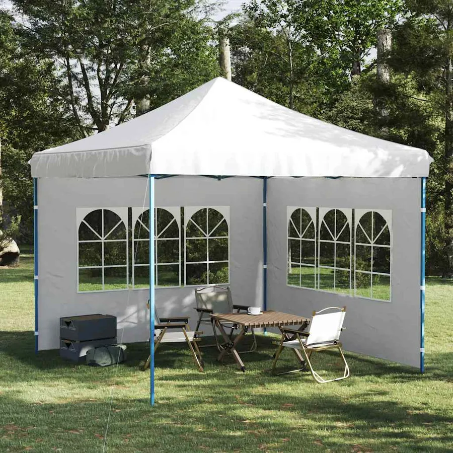 Paroi de tente de réception 2 pcs avec fenêtre PE Blanc - 3