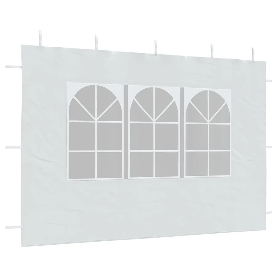 Paroi de tente de réception 2 pcs avec fenêtre PE Blanc - 6