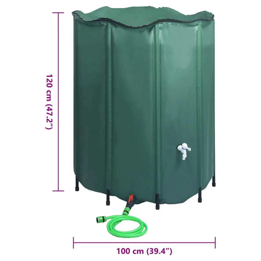 Réservoir pliable d'eau de pluie avec robinet 1000 L - 10