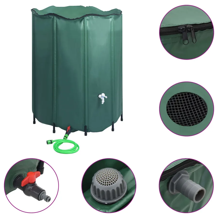 Réservoir pliable d'eau de pluie avec robinet 1000 L - 2