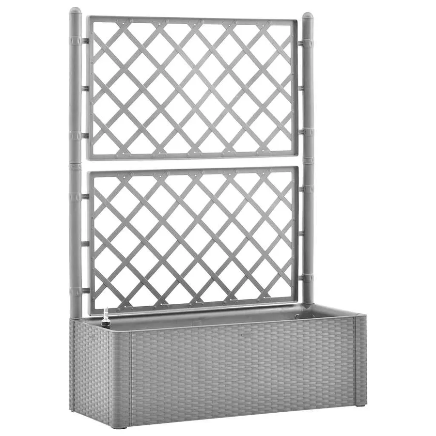 Lit surélevé de jardin et treillis et système d'arrosage Gris - 2