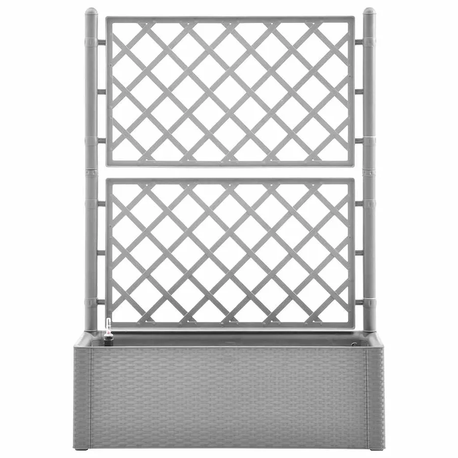 Lit surélevé de jardin et treillis et système d'arrosage Gris - 3