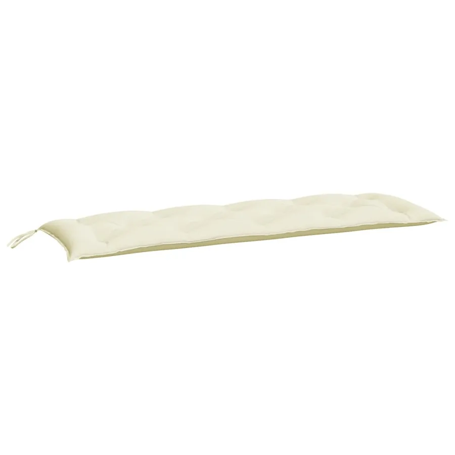 Coussin de banc de jardin blanc crème 150x50x7 cm tissu oxford - 2