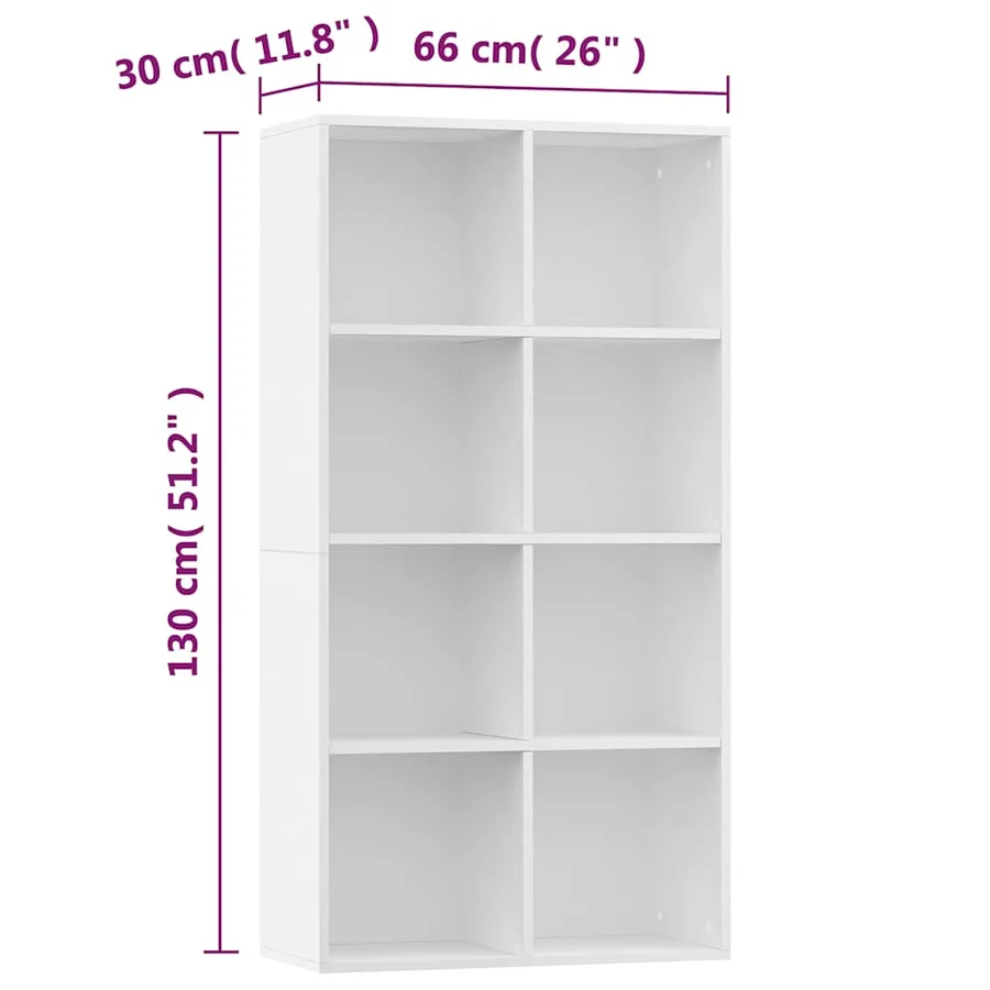 Bibliothèque/Buffet Blanc 66x30x130 cm Bois d'ingénierie - 11