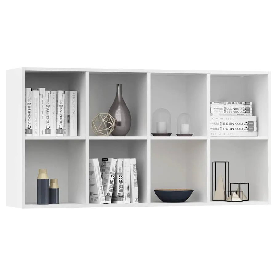 Bibliothèque/Buffet Blanc 66x30x130 cm Bois d'ingénierie - 7