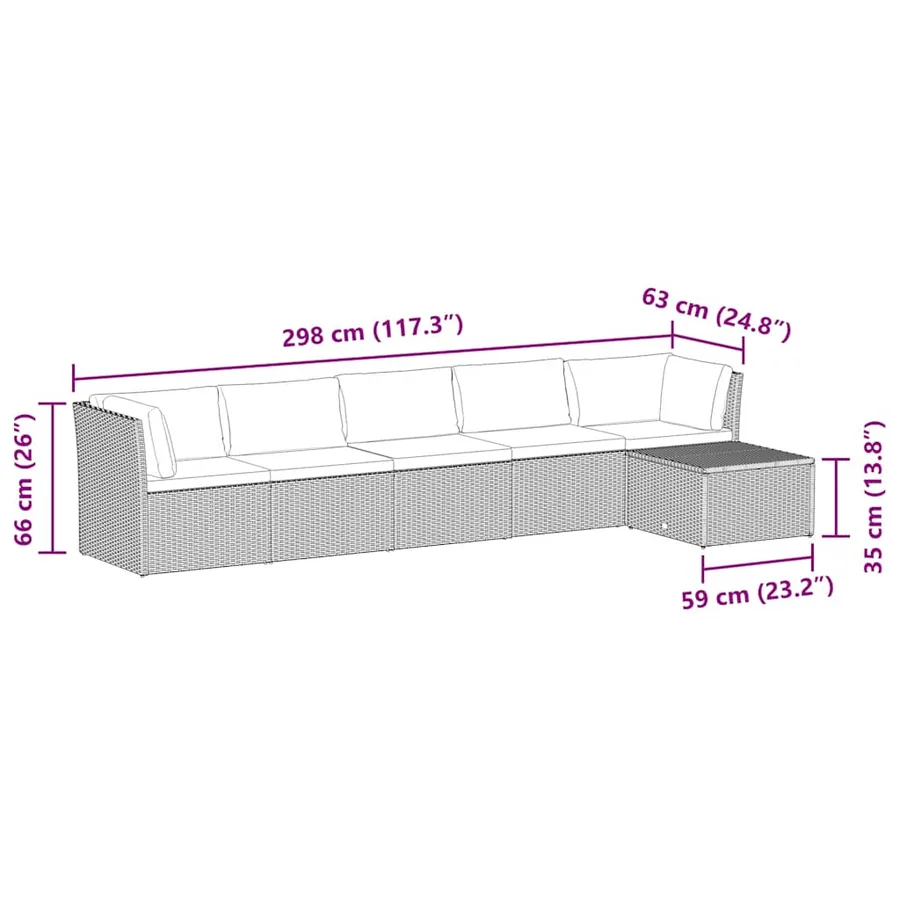 Salon de jardin 4 pcs avec coussins Résine tressée Gris - 7