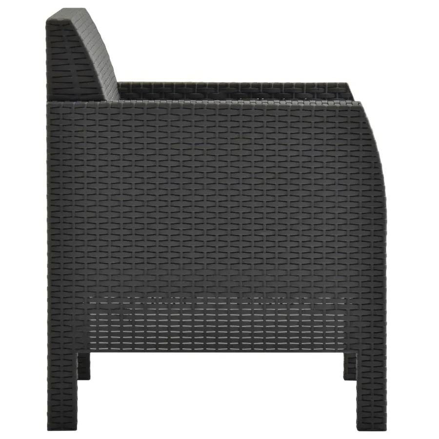 Chaise de jardin avec coussin Anthracite 63x65x76 cm PP Rotin - 3