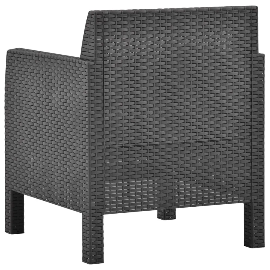 Chaise de jardin avec coussin Anthracite 63x65x76 cm PP Rotin - 4