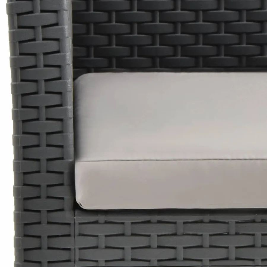 Chaise de jardin avec coussin Anthracite 63x65x76 cm PP Rotin - 5