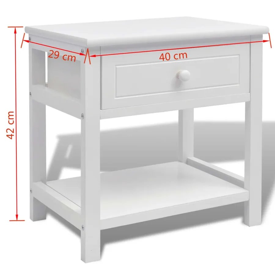 Table de chevet 2 pcs Bois Blanc - 6