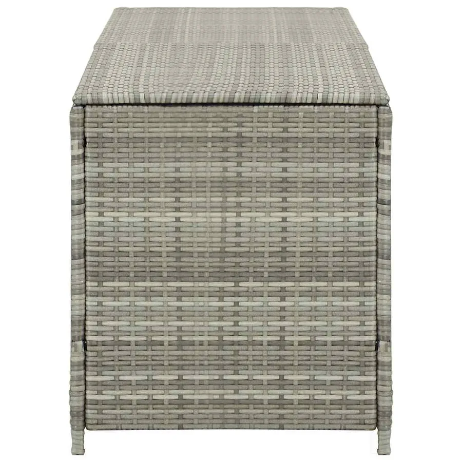 Boîte de rangement de jardin résine tressée 200x50x60 cm gris - 5