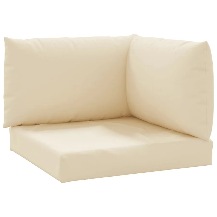 Coussins de palette lot de 3 beige tissu oxford - 2