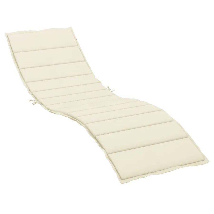 Coussin de chaise longue crème 200x70x3 cm tissu oxford - 2